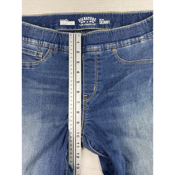 Levis Signature Jeans Womens 16S Shaping Pull On Super Skinny Stretch Blue Denim - Picture 3 of 11